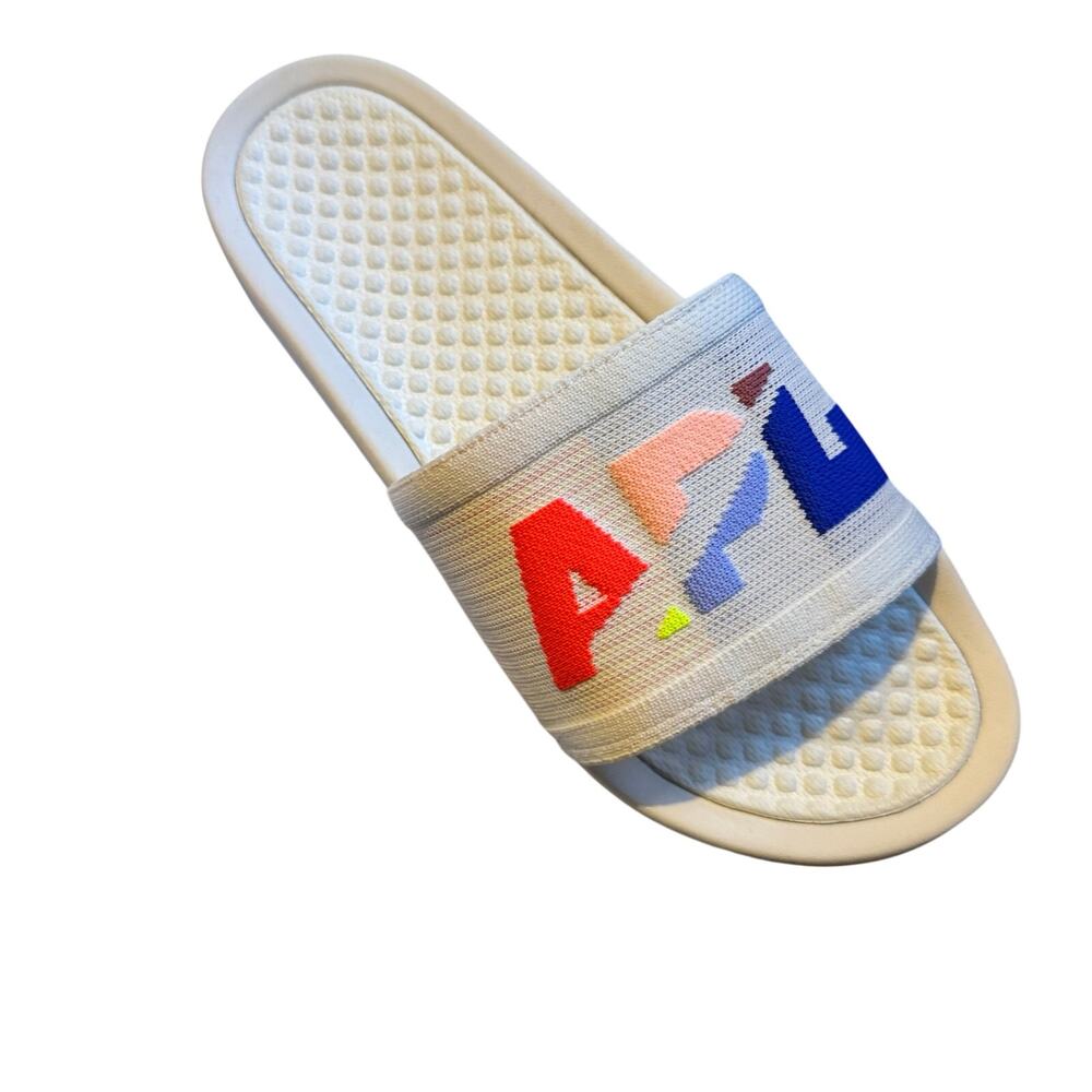 Men’s 9 APL Big Logo Text Neon Color block Slides NIB